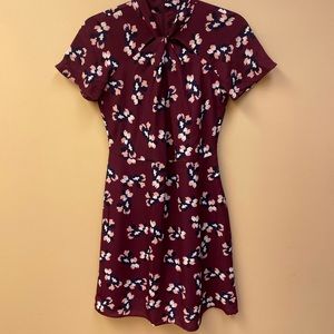 Banana Republic 00petite multi color maroon dress